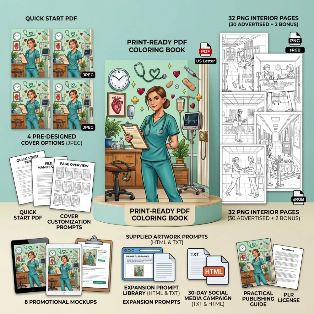 Sarcastic Nurse Coloring What You Get PLR files