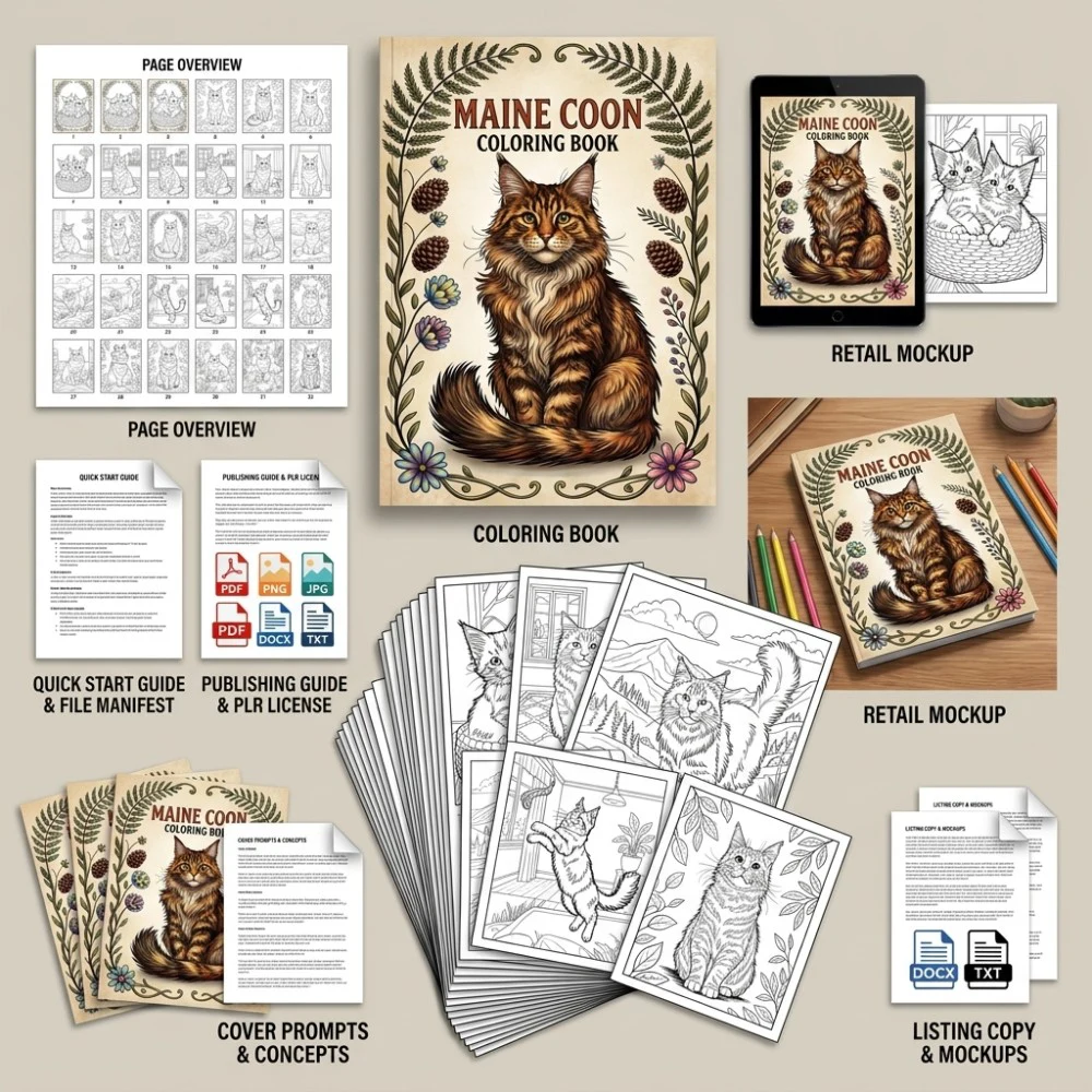 Maine Coon Coloring What You Get PLR files