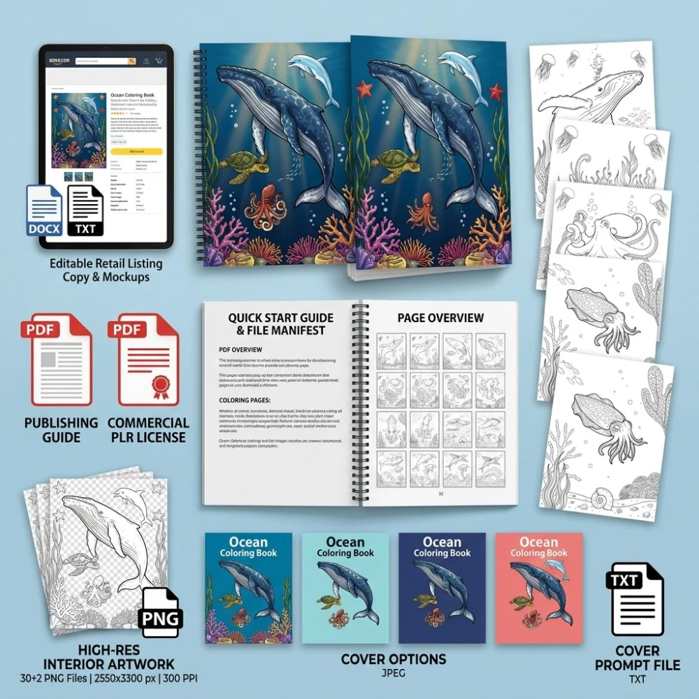 Ocean Coloring What You Get PLR files
