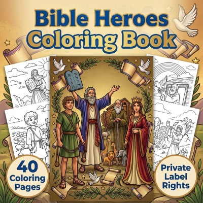 Bible Heroes Coloring Book PLR Kit for Old Testament Character Adventures