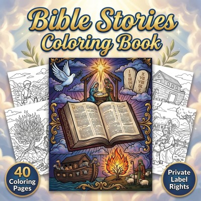 Bible Stories Coloring Book PLR Kit for Old and New Testament Adventures