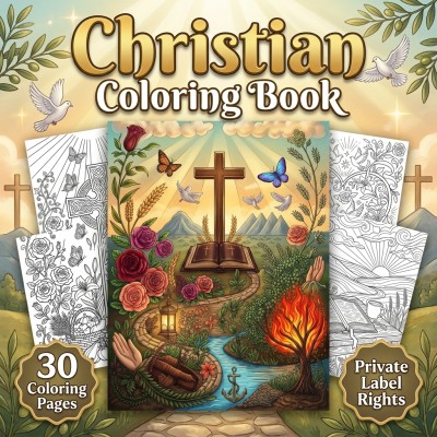 Christian Coloring Book PLR Publisher Kit for Devotional Faith Products