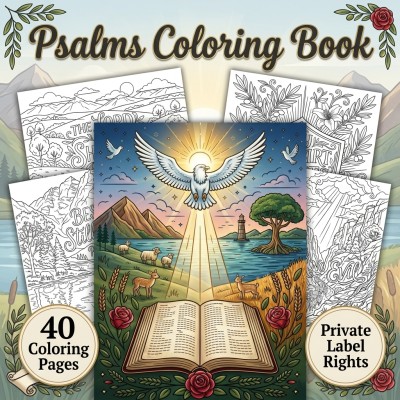 Psalms Coloring Book Private Label Rights Kit for Custom Christian Publishing