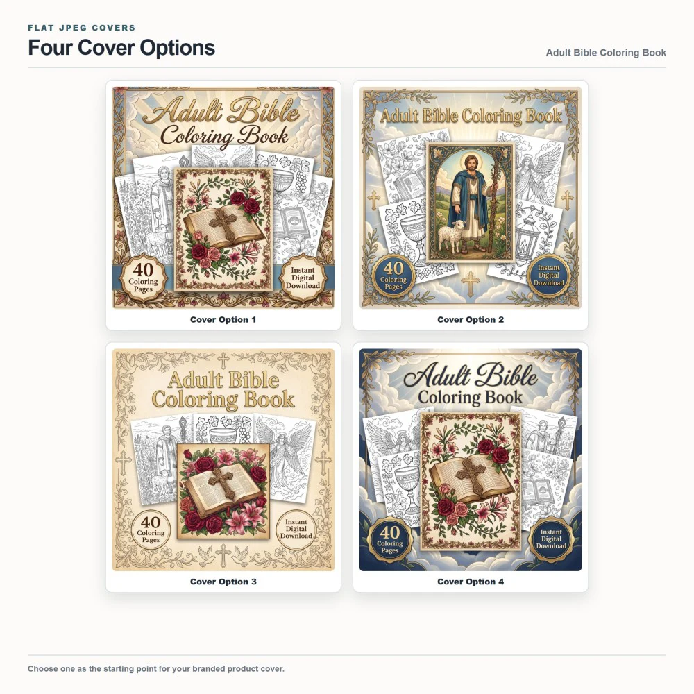 Adult Bible Coloring Your Brand PLR cover options