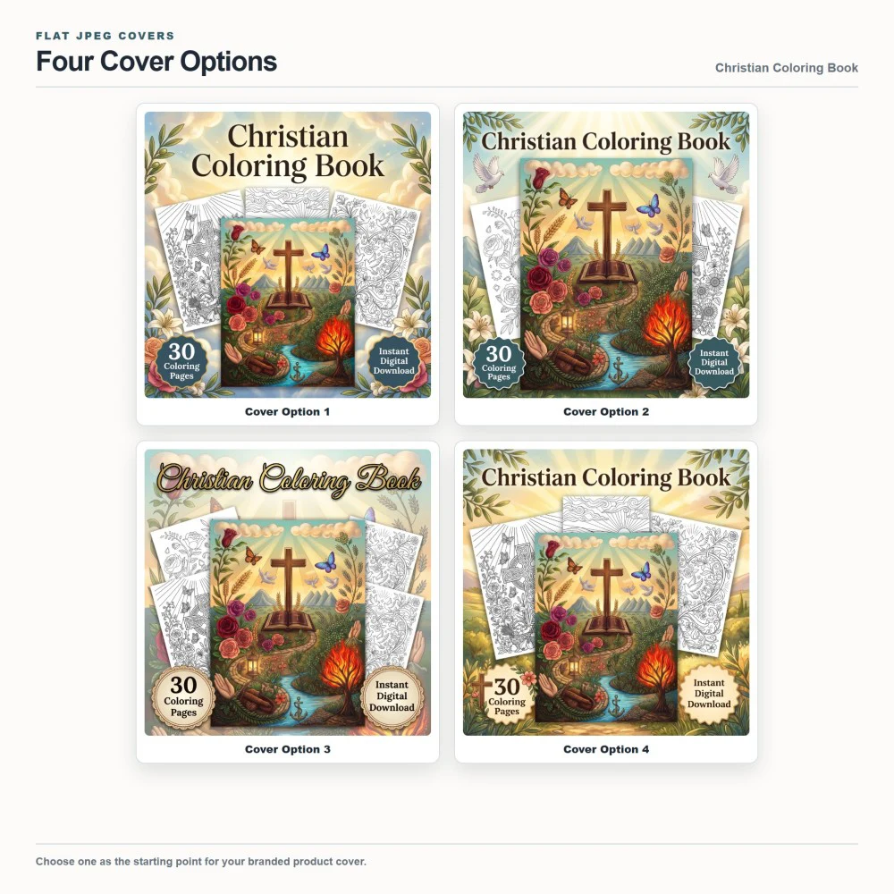 Christian Coloring Your Brand PLR cover options