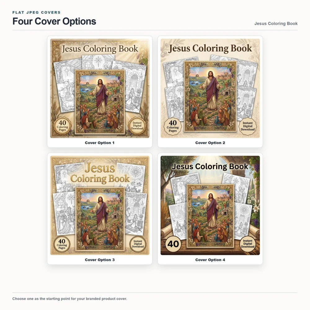 Jesus Coloring Your Brand PLR cover options