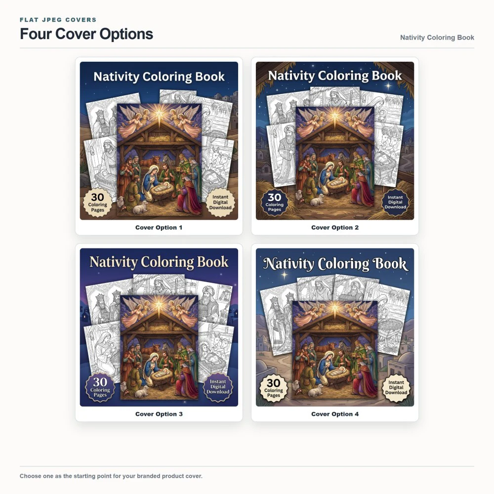 Nativity Coloring Your Brand PLR cover options