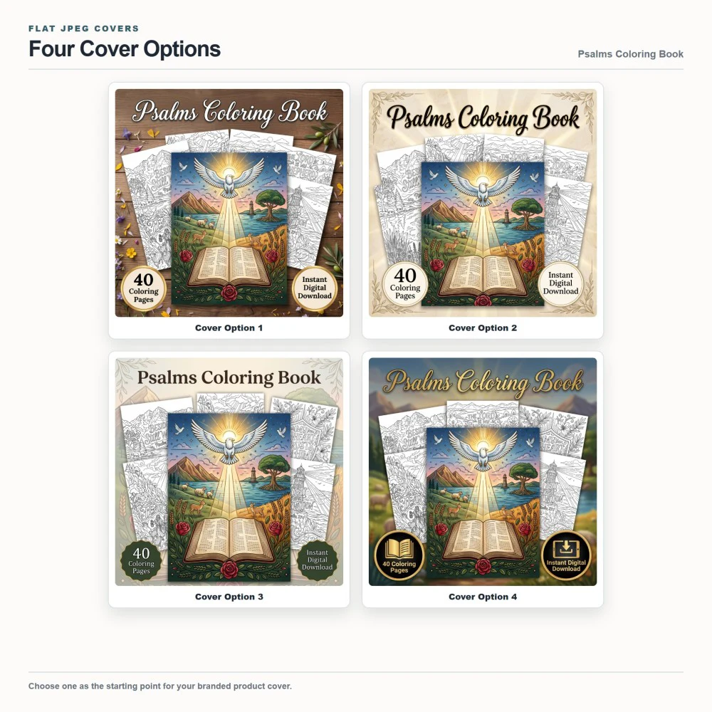 Psalms Coloring Your Brand PLR cover options