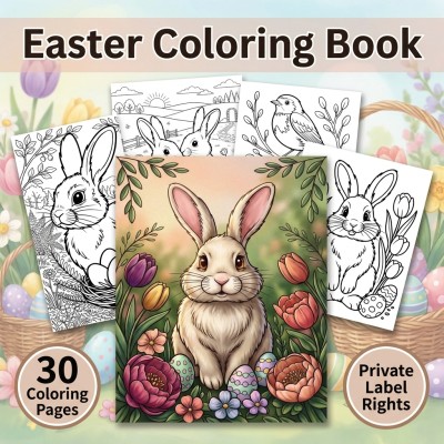 Easter Coloring Book Private Label Rights Kit for Custom Spring Editions