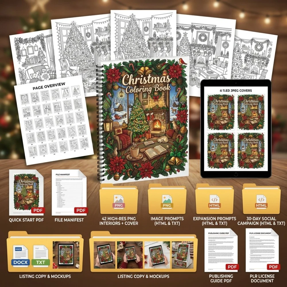 Christmas Coloring What You Get PLR files