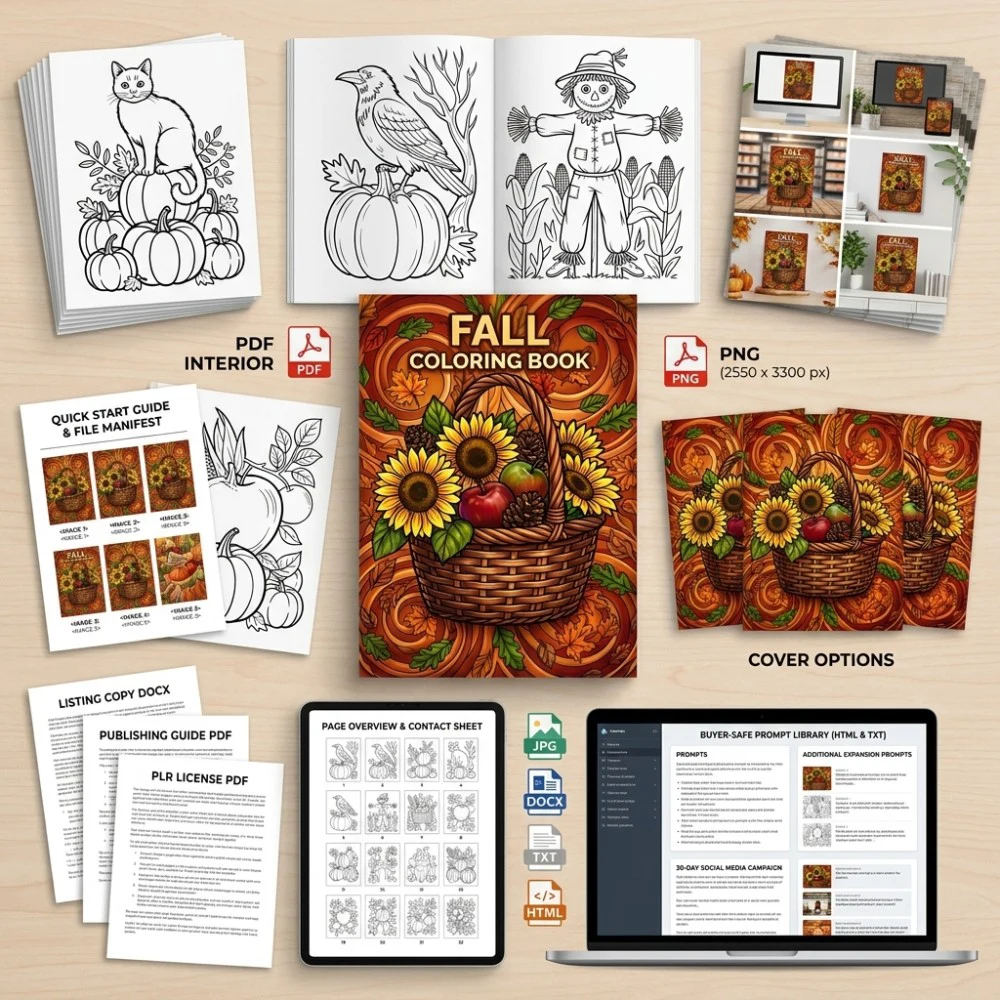 Fall Coloring What You Get PLR files