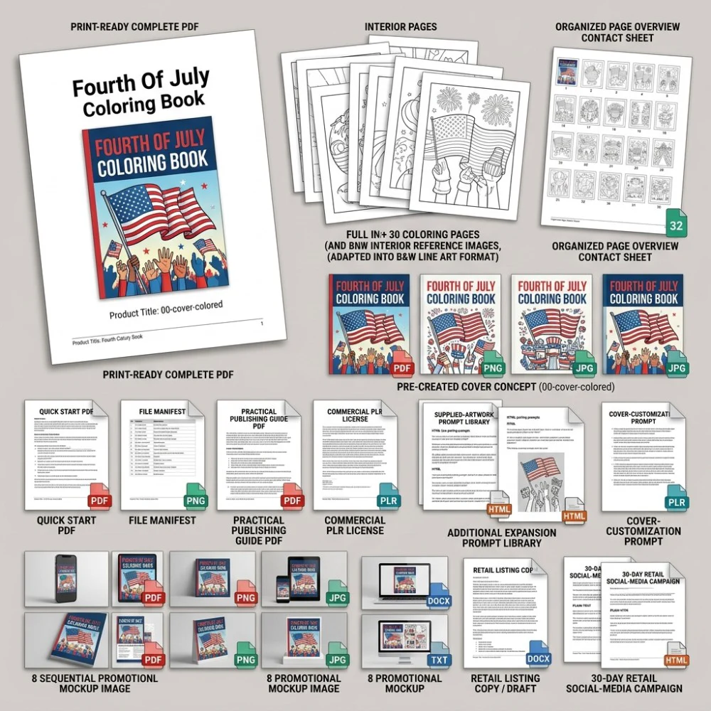 Fourth Of July Coloring What You Get PLR files