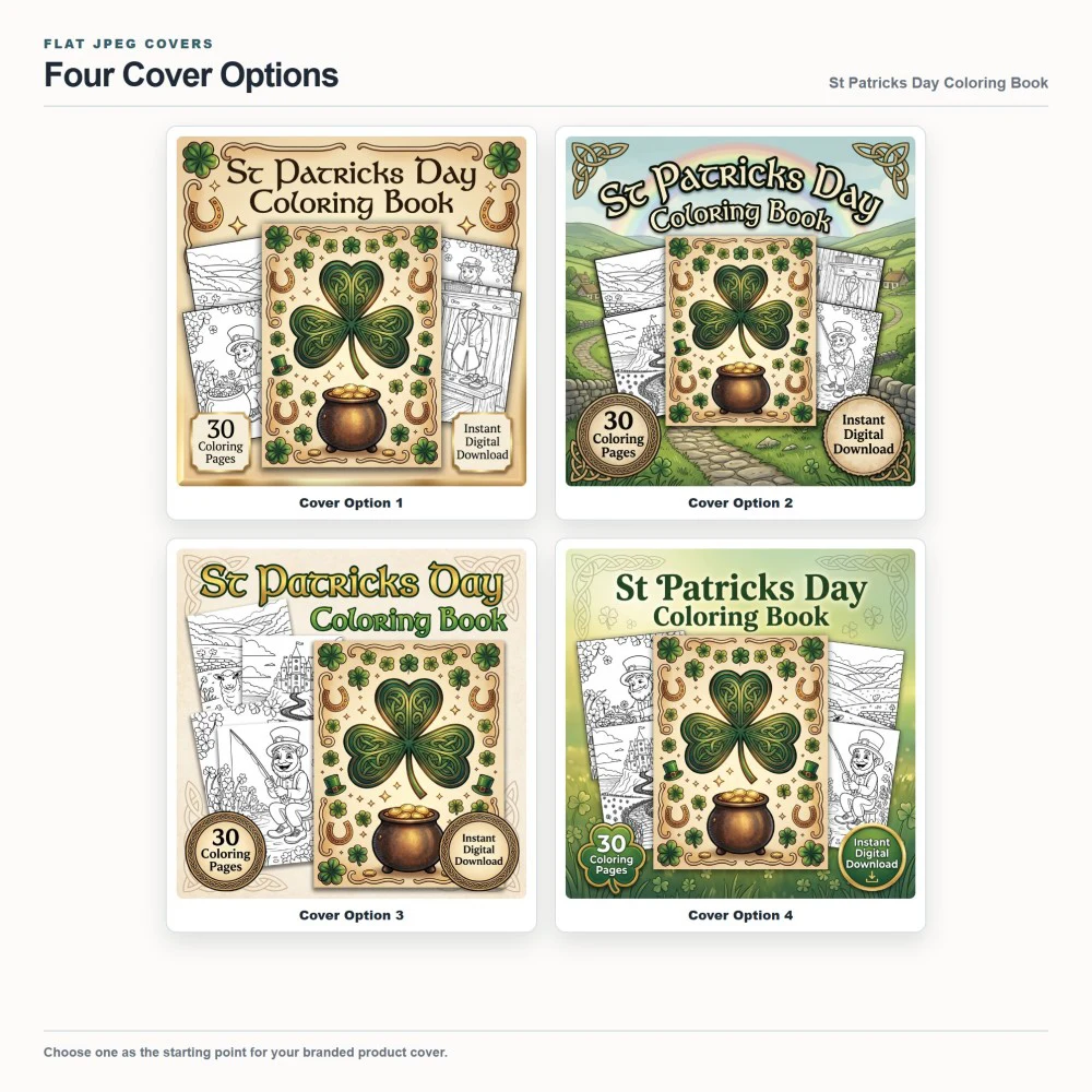 St Patricks Day Coloring Your Brand PLR cover options