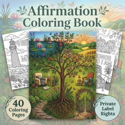 Affirmation Coloring Book PLR Kit With Creative Expansion and Promotion Support