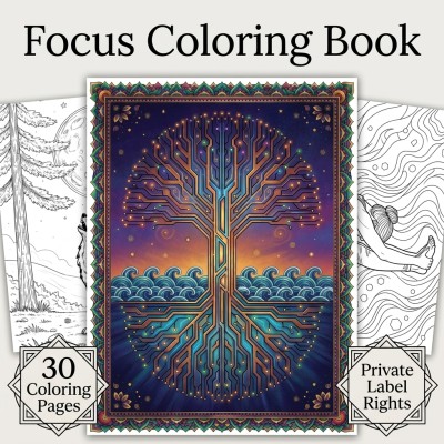 Focus Coloring Book PLR Kit for Mindful Concentration and ADHD Self-Care