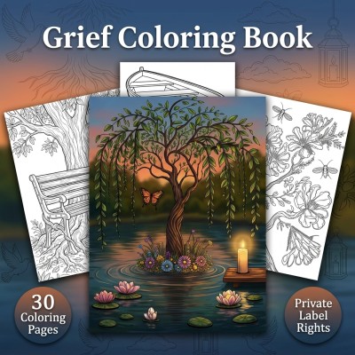 Grief Coloring Book Private Label Rights Kit for Custom Sympathy Editions