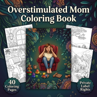 Overstimulated Mom Coloring Book PLR Kit With Expansion and Promotion Support