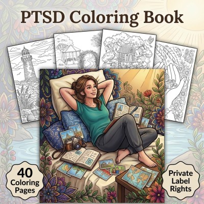 PTSD Coloring Book Private Label Rights Kit for Custom Branded Editions