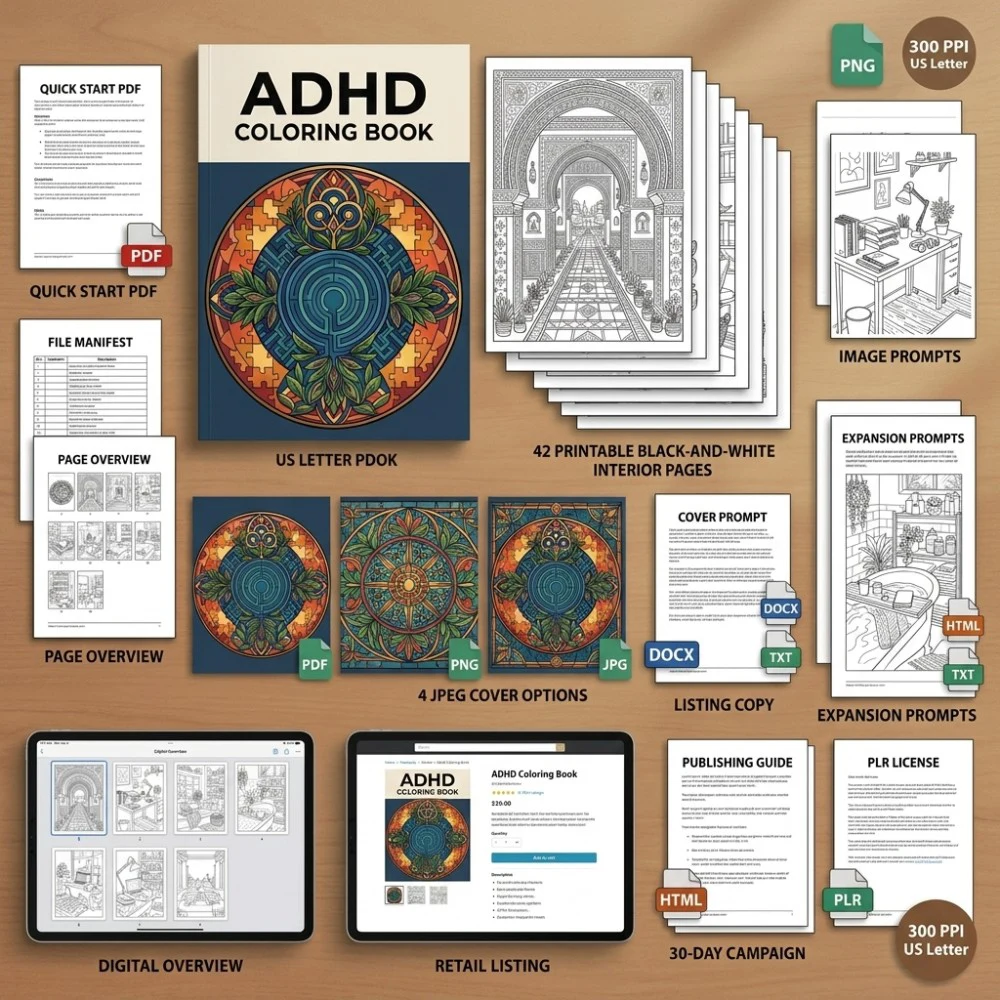 Adhd Coloring What You Get PLR files
