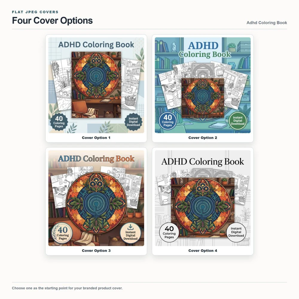 Adhd Coloring Your Brand PLR cover options