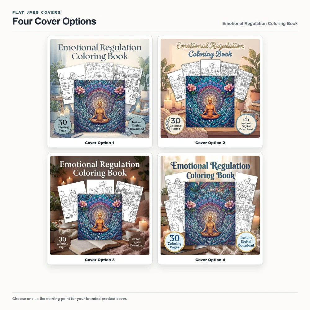 Emotional Regulation Coloring Your Brand PLR cover options