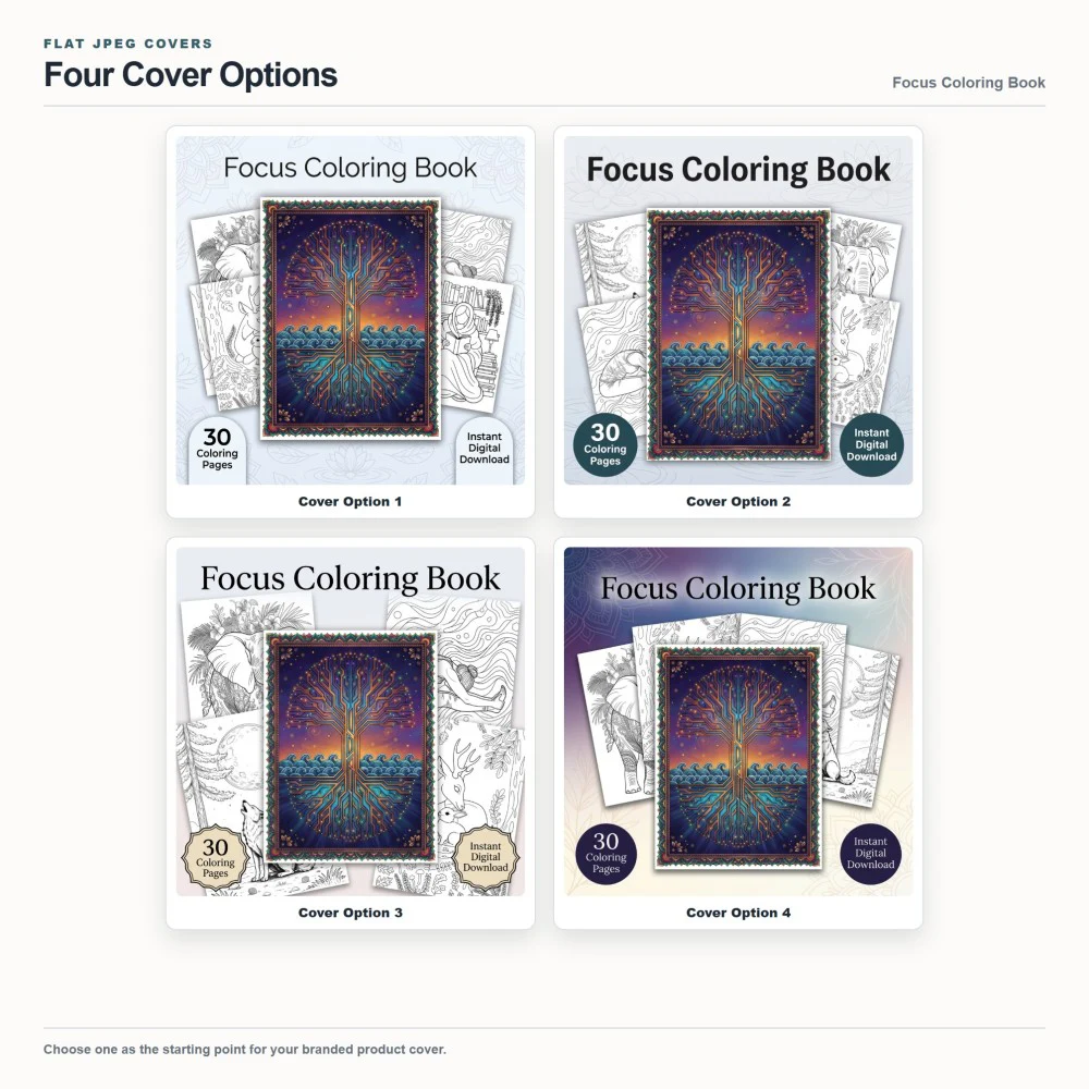 Focus Coloring Your Brand PLR cover options
