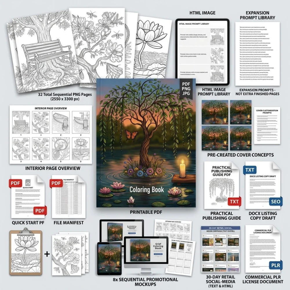 Grief Coloring What You Get PLR files