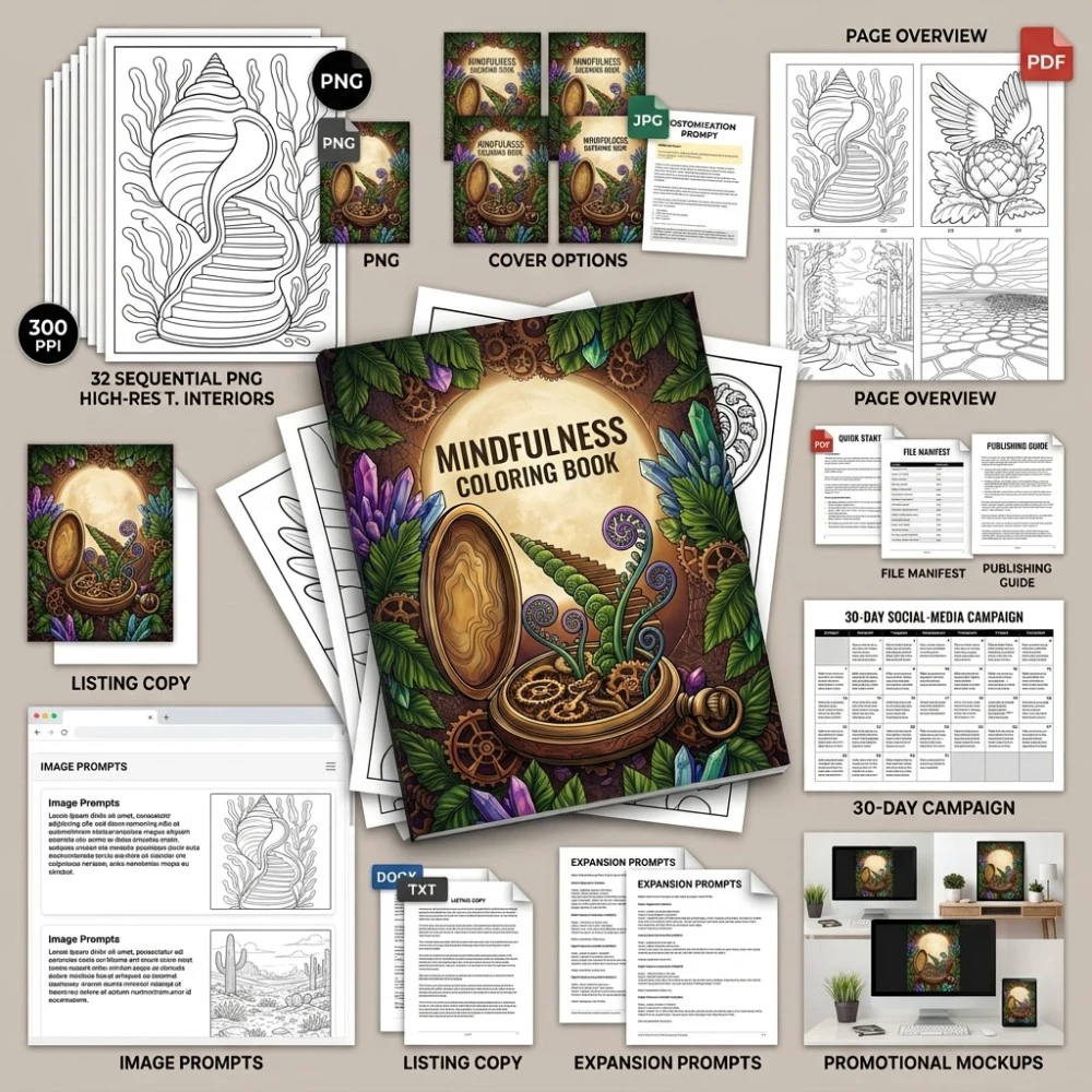 Mindfulness Coloring What You Get PLR files