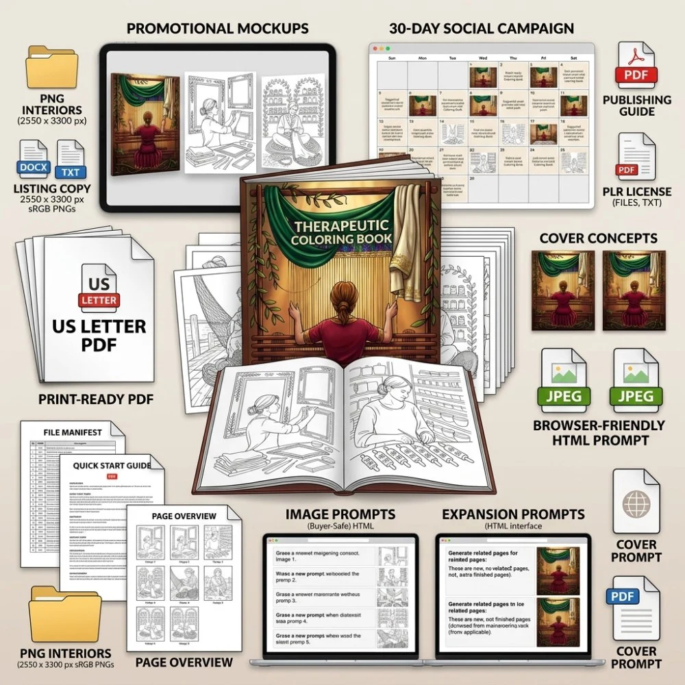 Therapeutic Coloring What You Get PLR files
