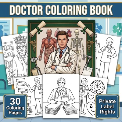 Doctor Coloring Book PLR Package – Medical Humor and Physician Appreciation