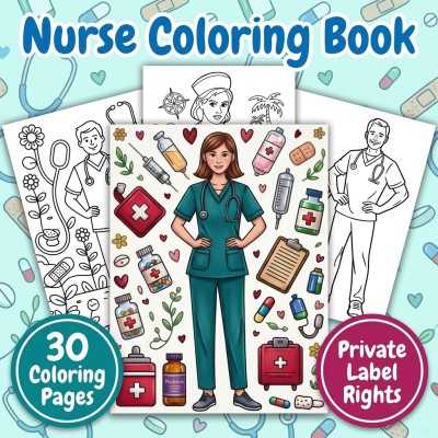 Nurse Coloring Book PLR Package – Healthcare Humor and Nurse Appreciation