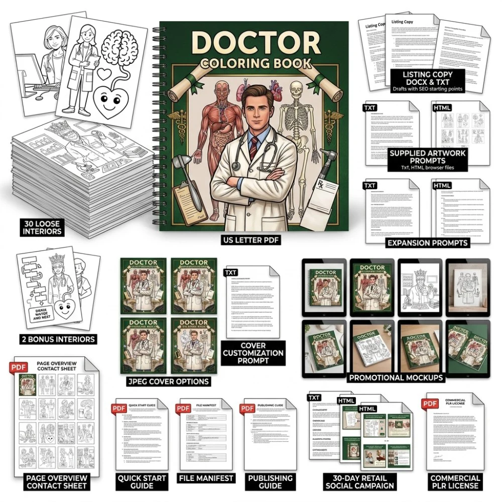 Doctor Coloring What You Get PLR files