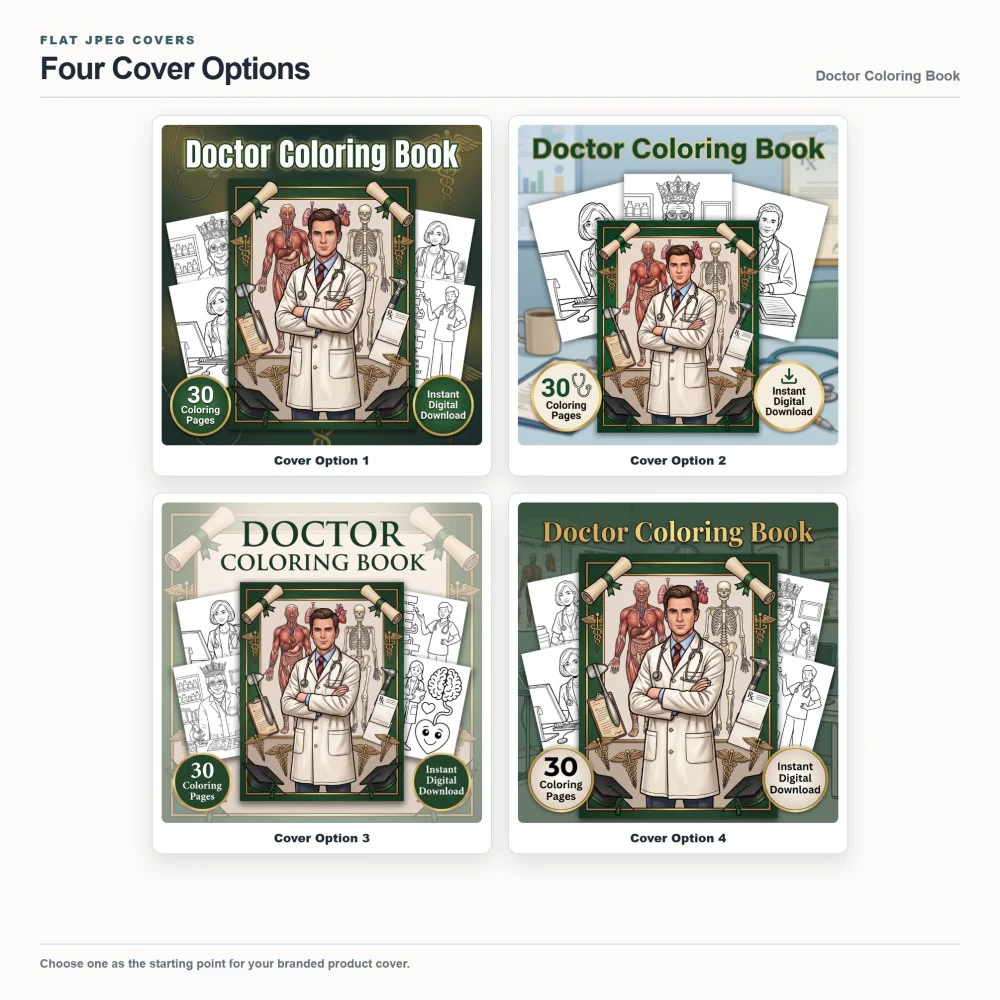 Doctor Coloring Your Brand PLR cover options