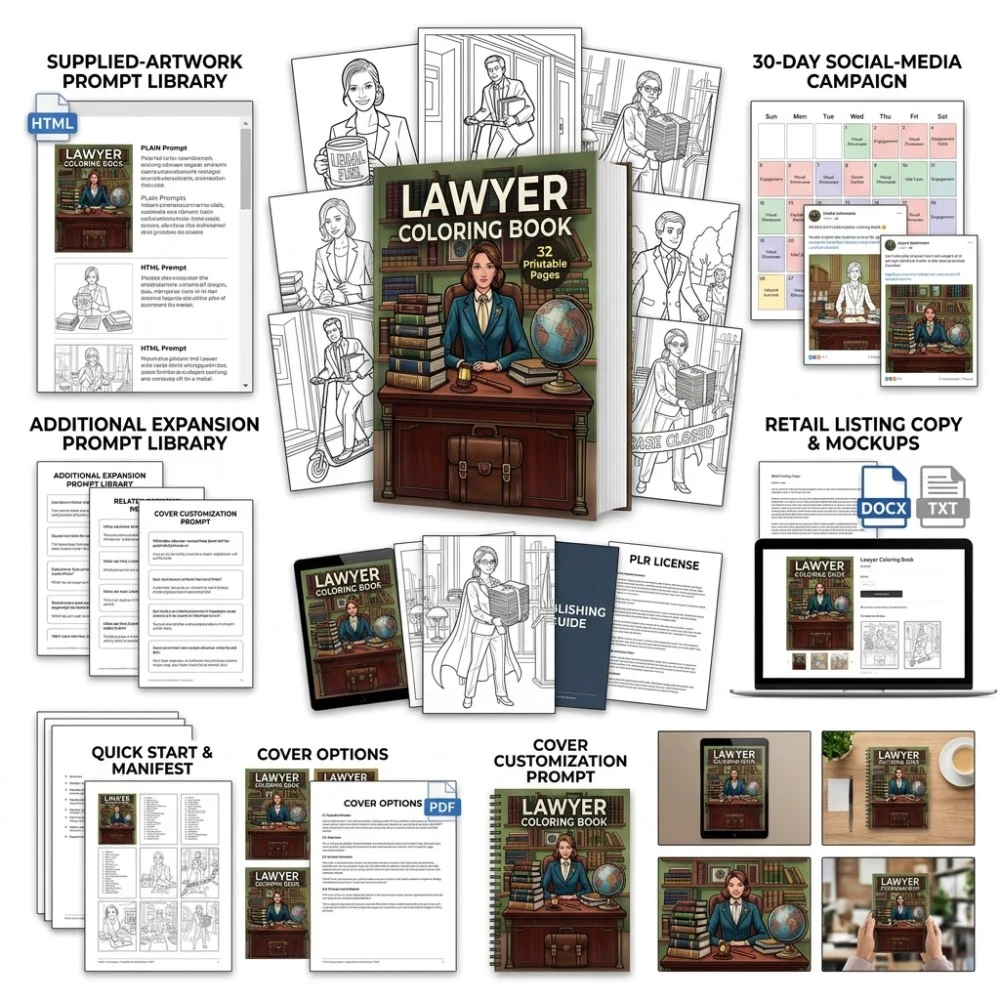 Lawyer Coloring What You Get PLR files