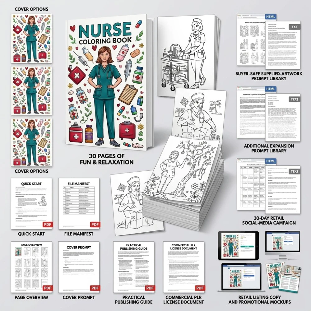 Nurse Coloring What You Get PLR files