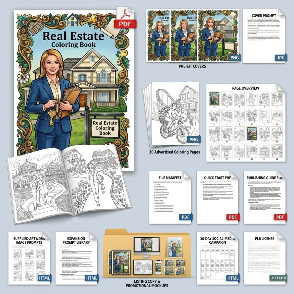 Real Estate Coloring What You Get PLR files