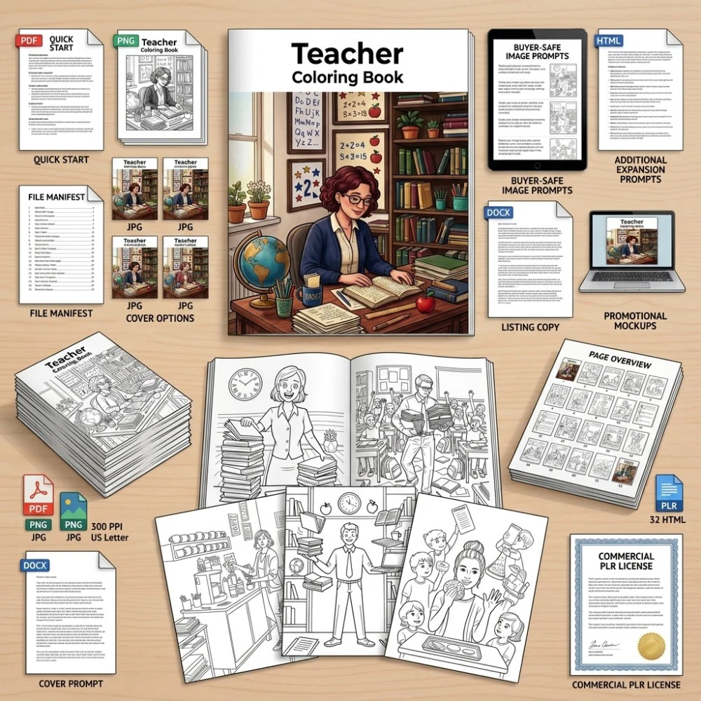 Teacher Coloring What You Get PLR files