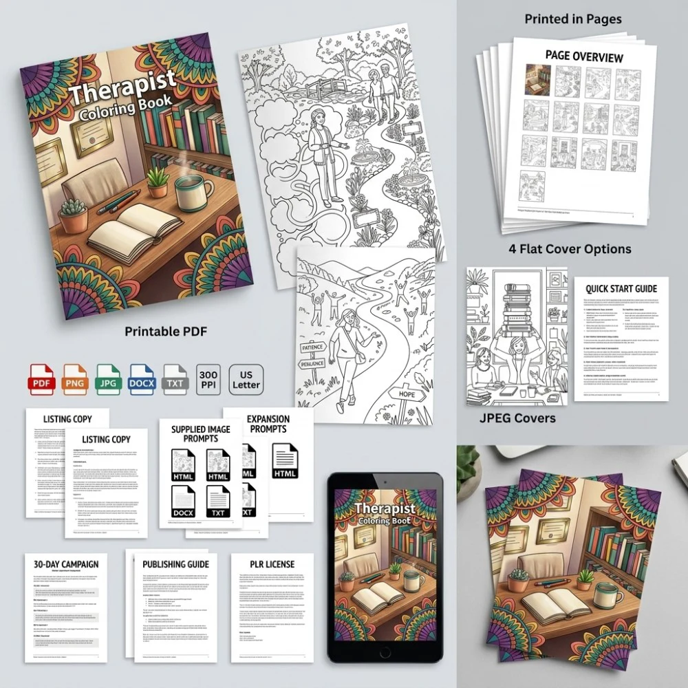 Therapist Coloring What You Get PLR files