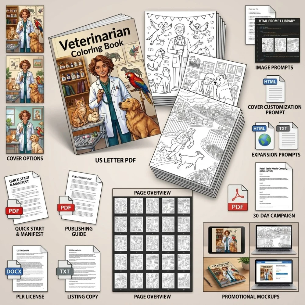 Veterinarian Coloring What You Get PLR files