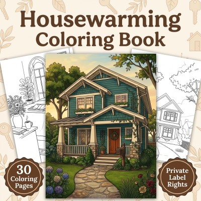 Housewarming Coloring Book PLR – New Home Milestones and Cozy Living