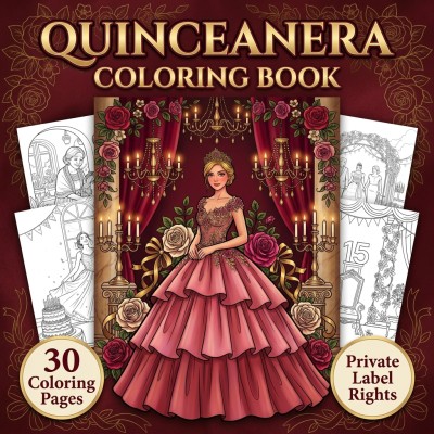 Quinceanera Coloring Book PLR – Mis Quince Anos Celebration