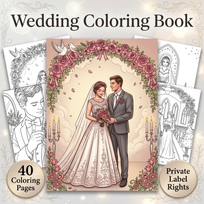 Wedding Coloring Book PLR – Bride and Groom Celebration