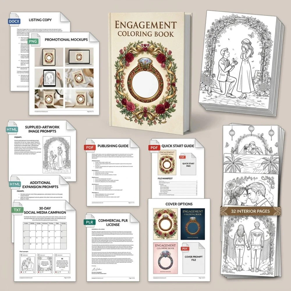 Engagement Coloring What You Get PLR files