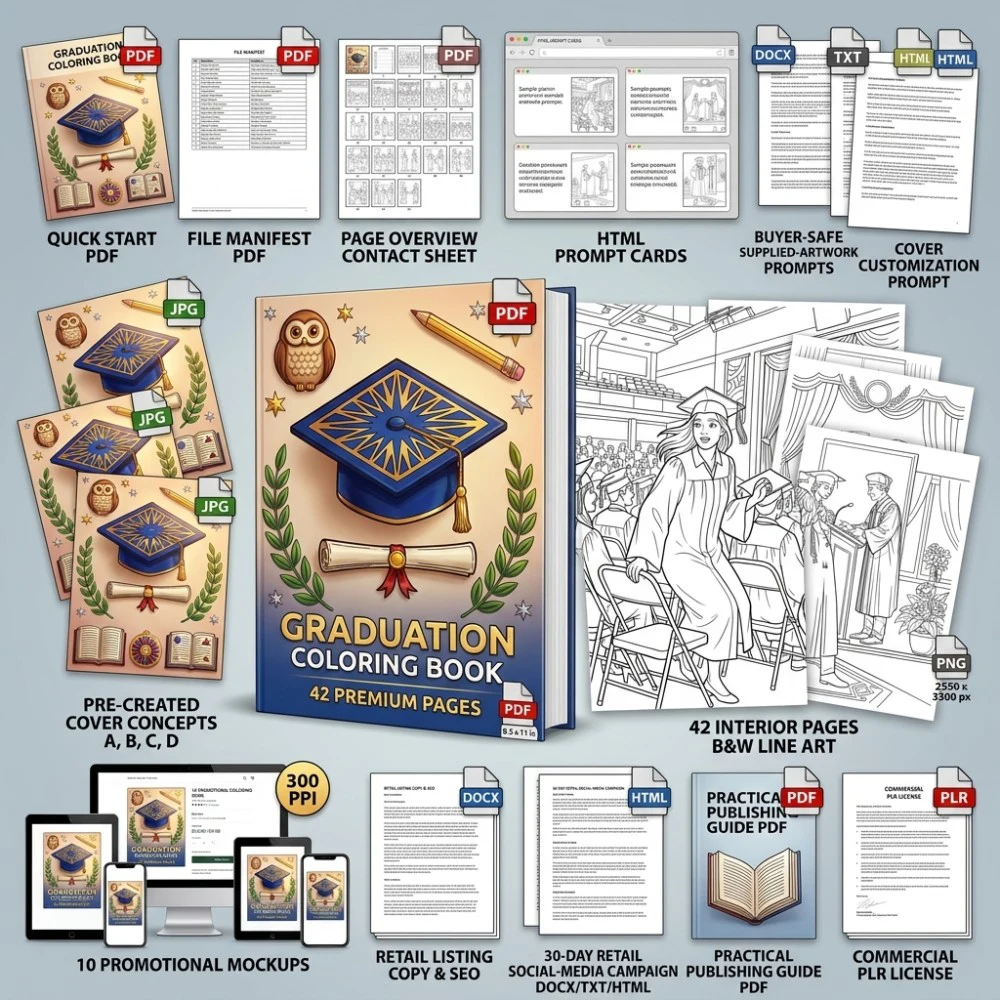 Graduation Coloring What You Get PLR files