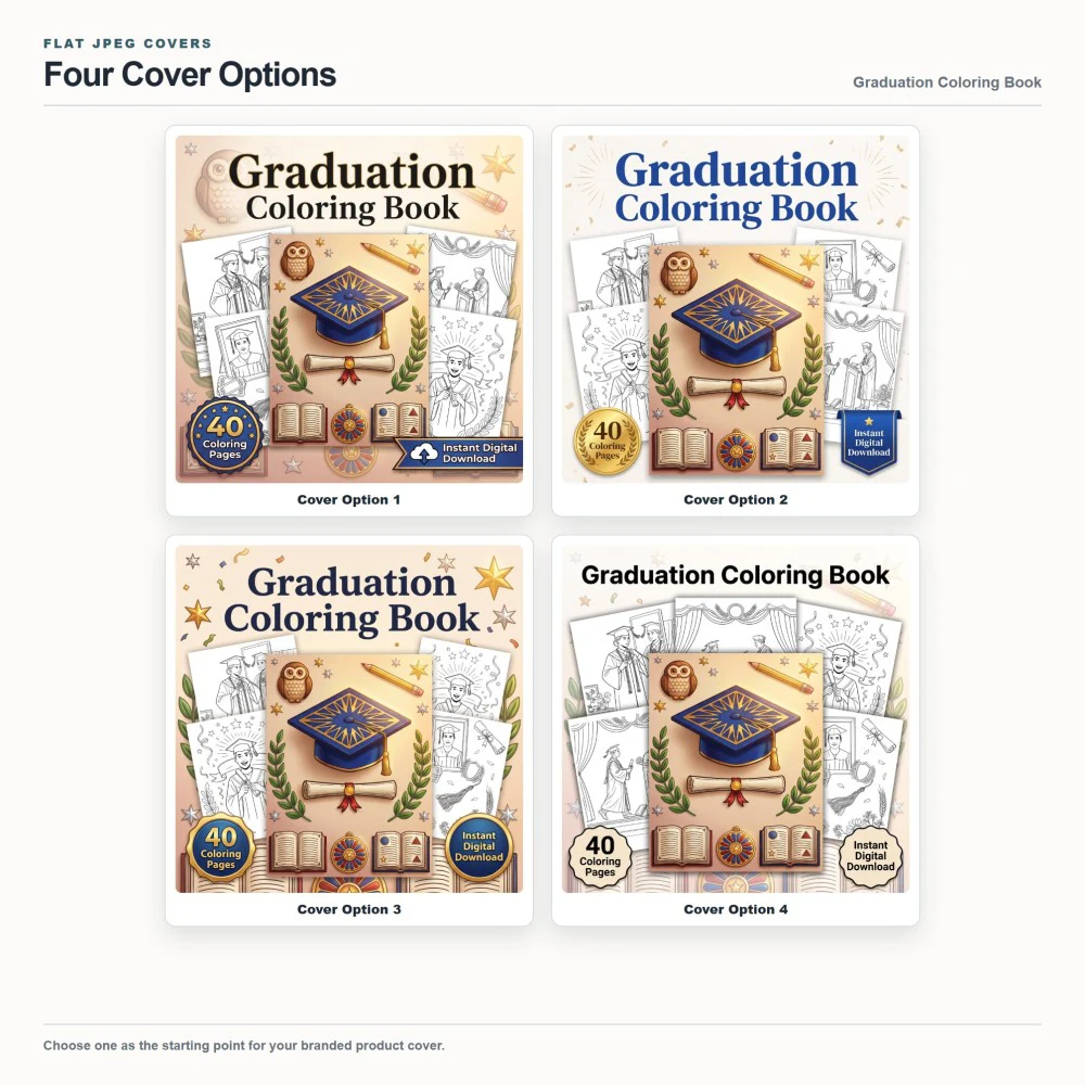 Graduation Coloring Your Brand PLR cover options