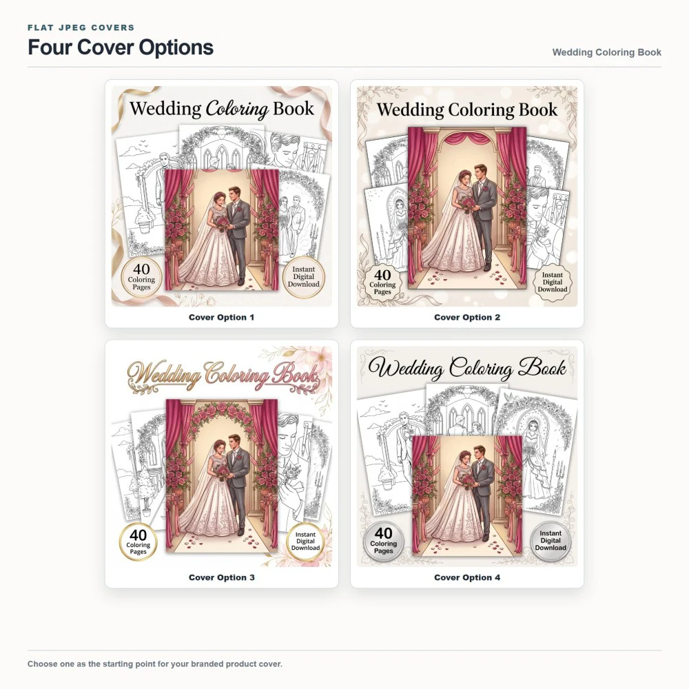 Wedding Coloring Your Brand PLR cover options